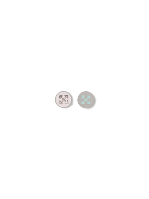 Off-white Silver Arrow Button Studs Earrings In Silver