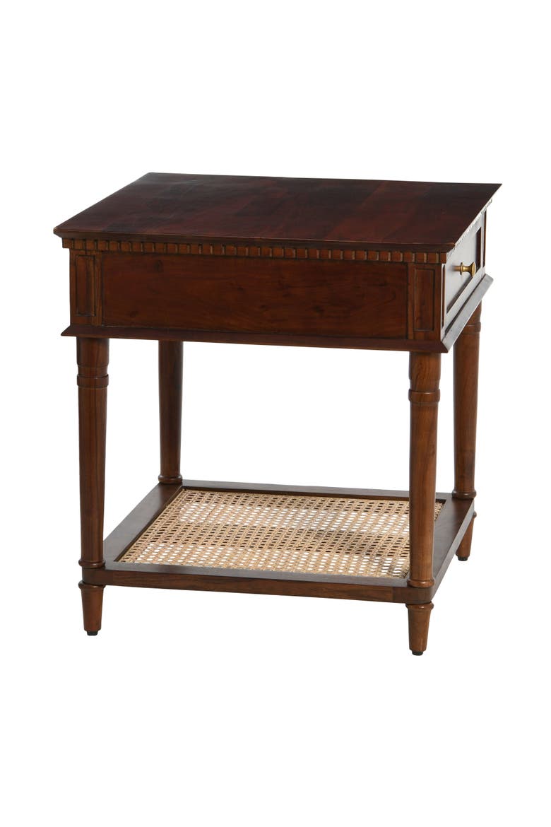 End Table with Drawer and Storage Shelf, Alternate, color, Brown