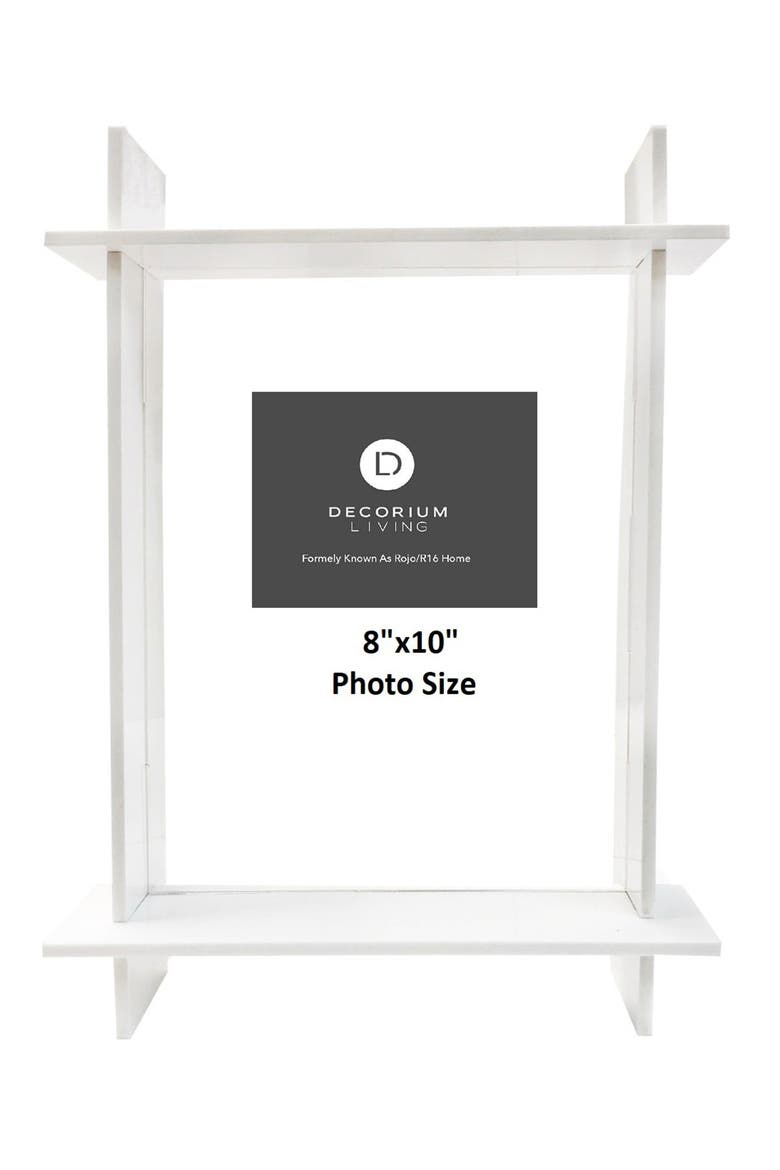 White Lucite 8" x 10" Frame, Main, color, WHITE/CLEAR