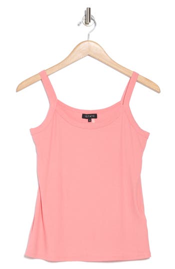 1.state Rib Jersey Scoop Neck Tank In Peach Blossom