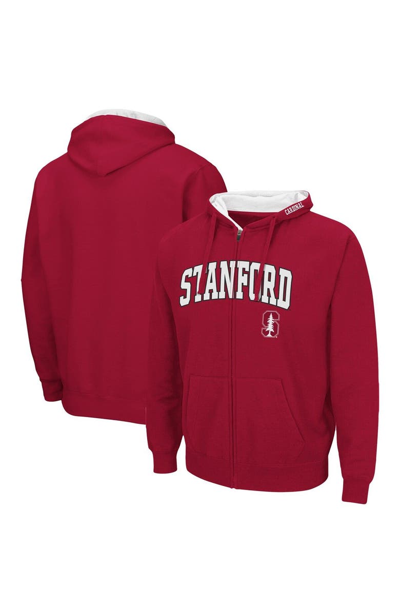 COLOSSEUM Men's Colosseum Cardinal Stanford Cardinal Arch & Logo 3.0 Full-Zip Hoodie, Main, color,