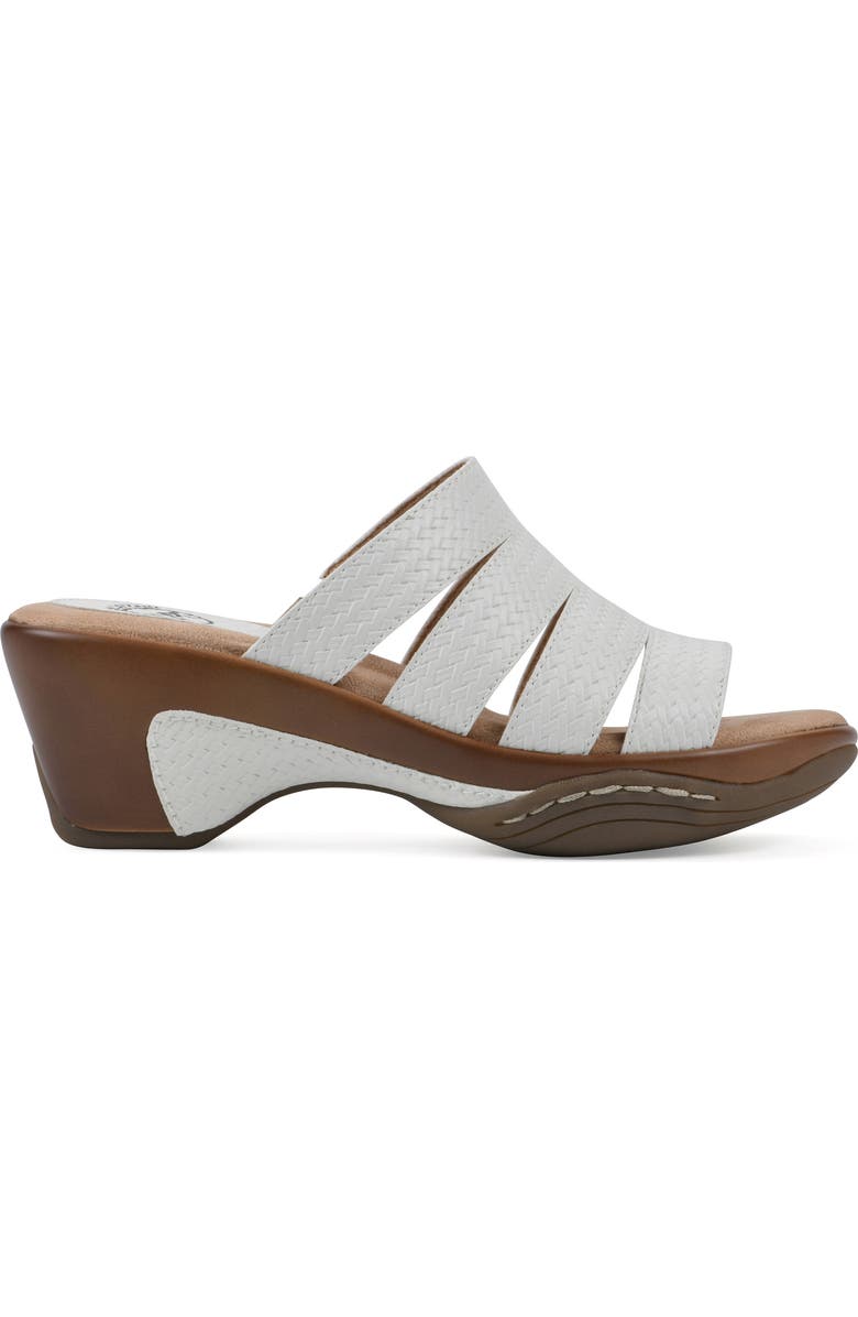 White Mountain Footwear Valora Wedge Sandal, Alternate, color, White Woven