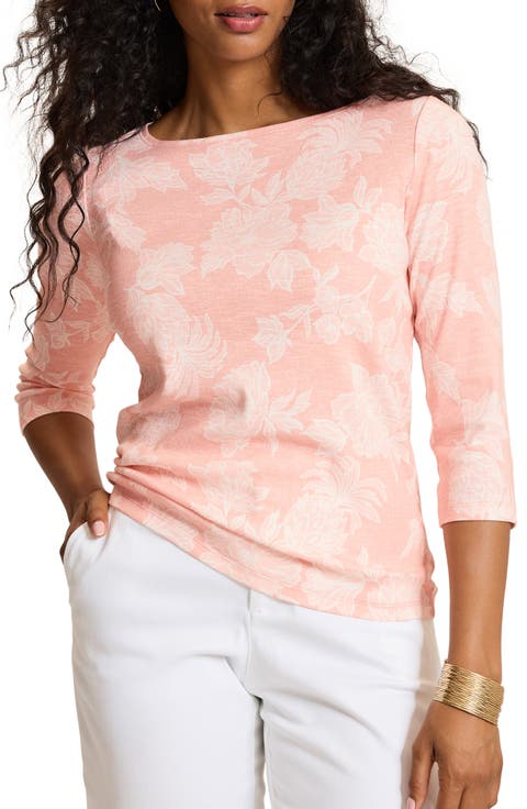 Ashby Isles Breezy Blooms Bateau Neck T-Shirt