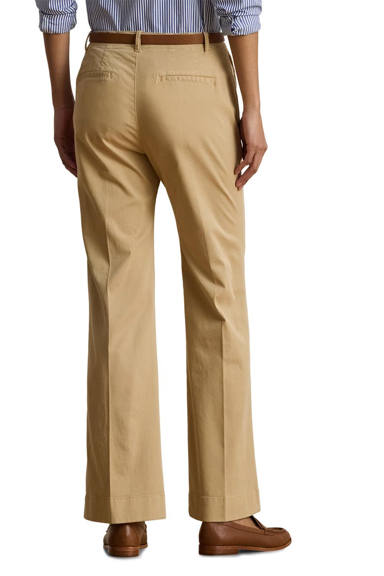 Flare Stretch Cotton Chino Pants, Alternate, color, BIRCH TAN