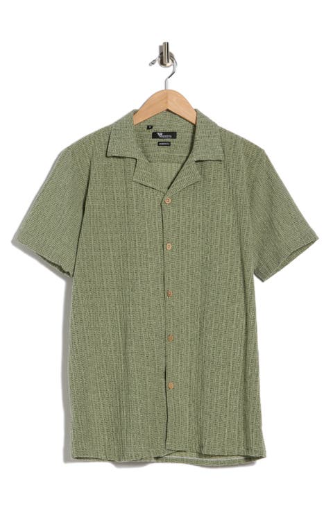 Modern Fit Textured Camp Shirt