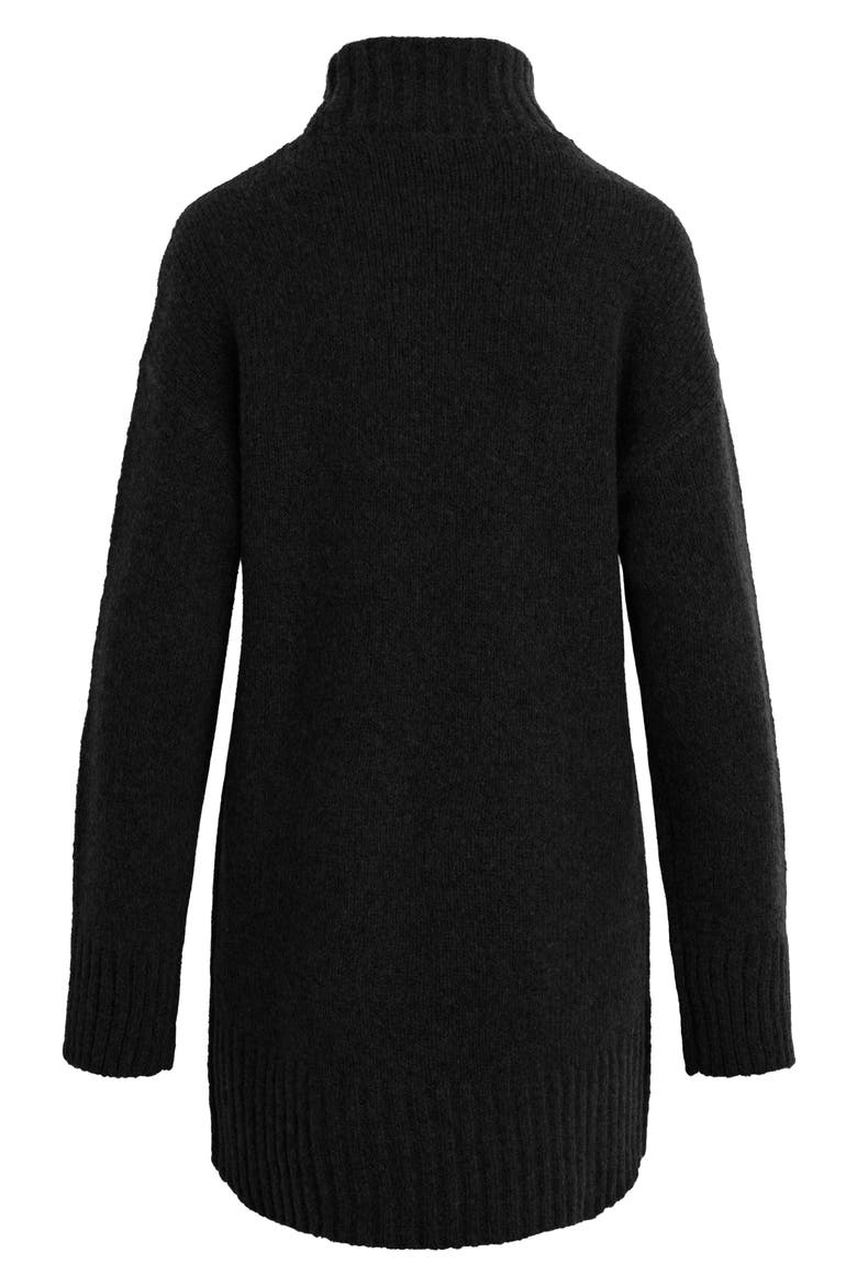 The St. James Long Sleeve Turtleneck Wool Blend Sweater Dress, Alternate, color, BLACK