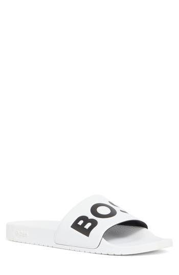 Hugo Boss Boss Aryeh Slide Sandal In White