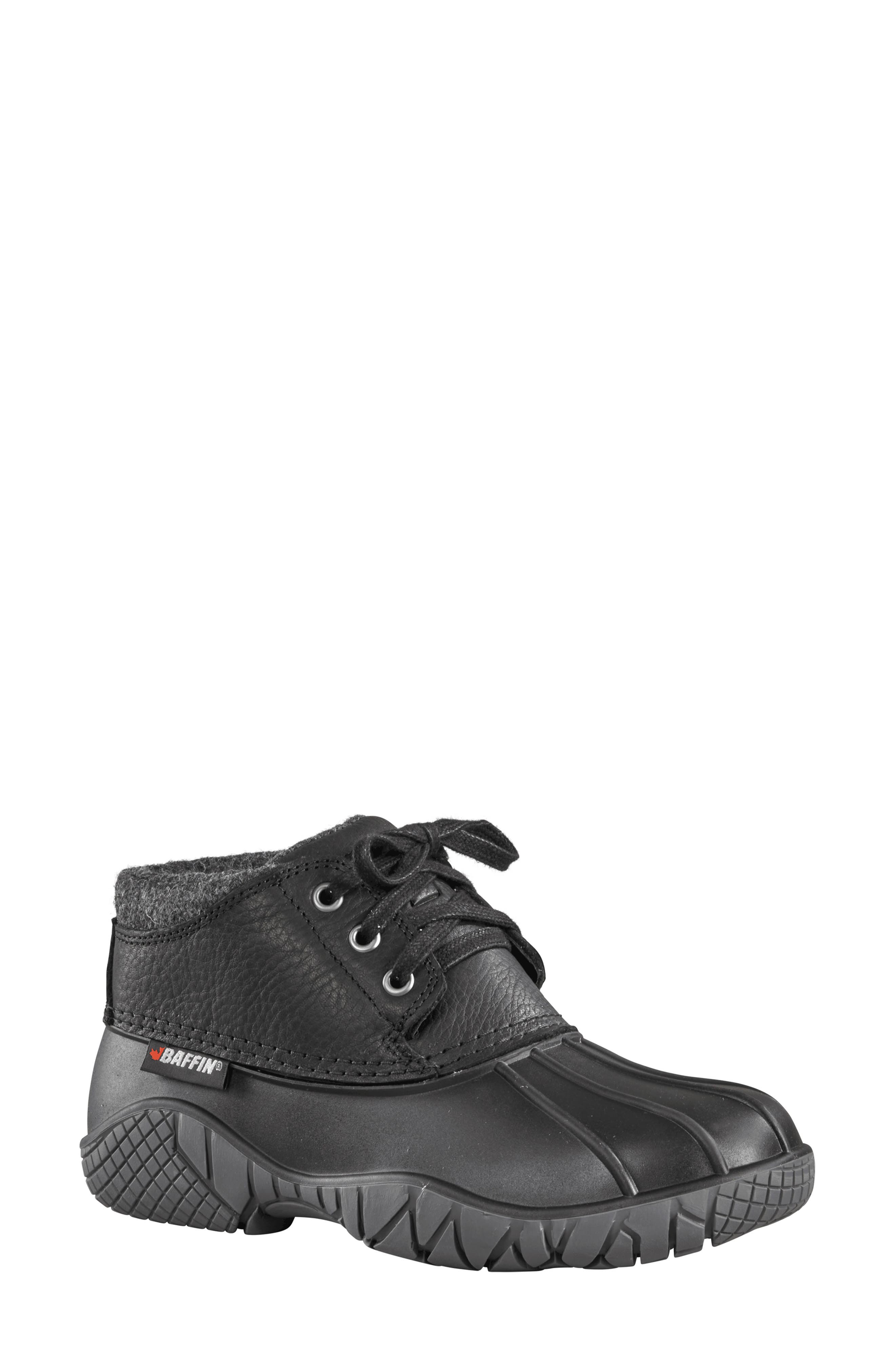 Whitetail II Lace-Up Ankle Duck Boot, Main, color, BLACK