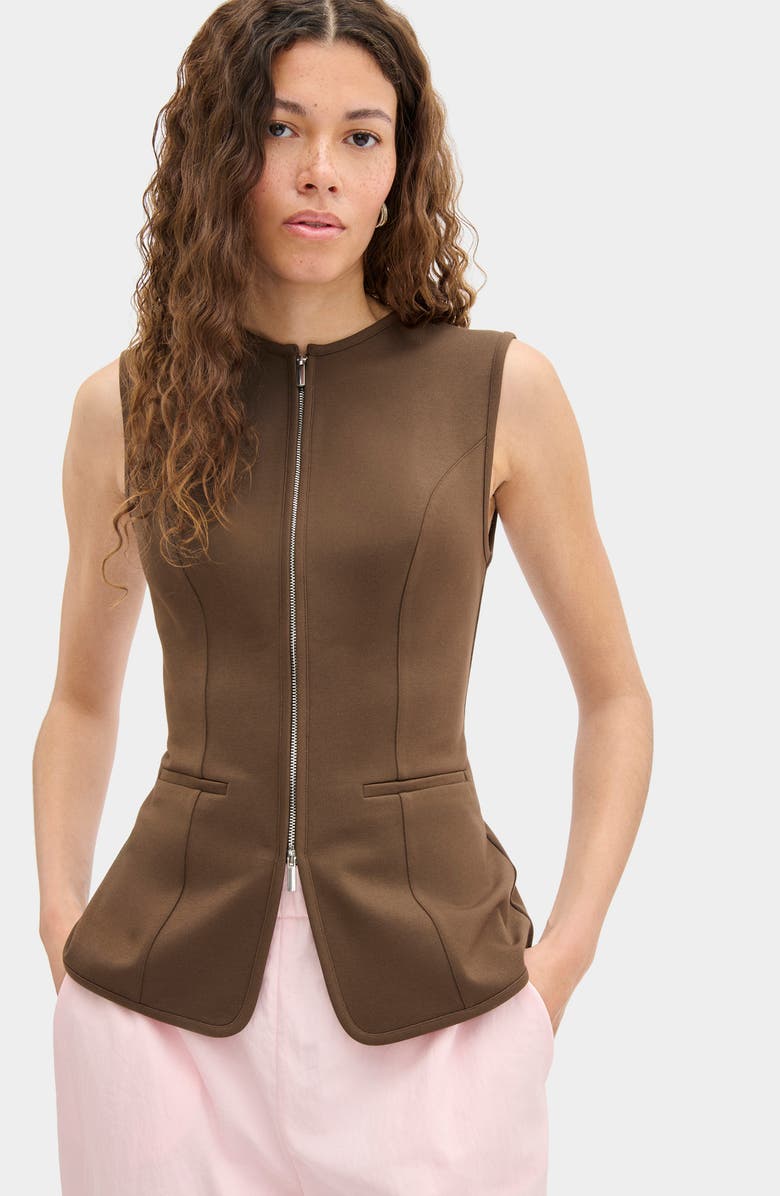 ALIGNE Miguel Zip Ponte Vest, Alternate, color, Brown