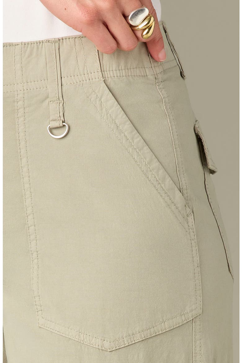 High Waist Cotton Blend Cargo Pants, Alternate, color, EUCALYPTUS