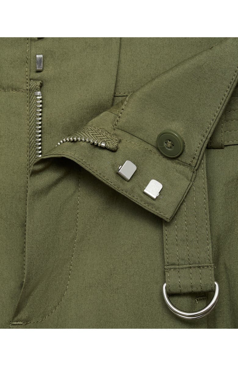 MANGO Belted Cotton Wide Leg Pants, Alternate, color, Khaki Green