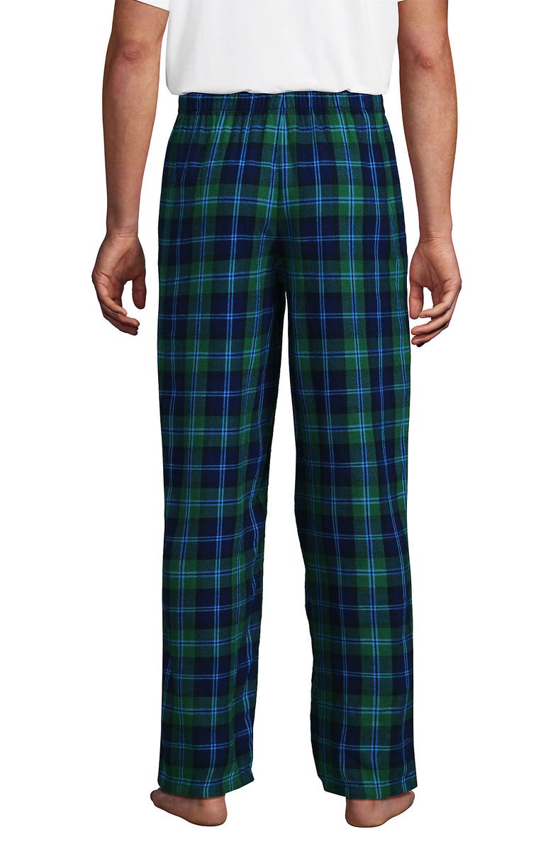 Lands' End Flannel Pajama Pants, Alternate, color, Light Emerald Blackwatch