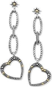SAMUEL B. Two-Tone Heart Chain Drop Earrings