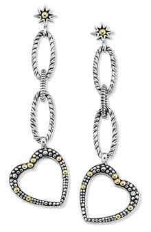 SAMUEL B. Two-Tone Heart Chain Drop Earrings