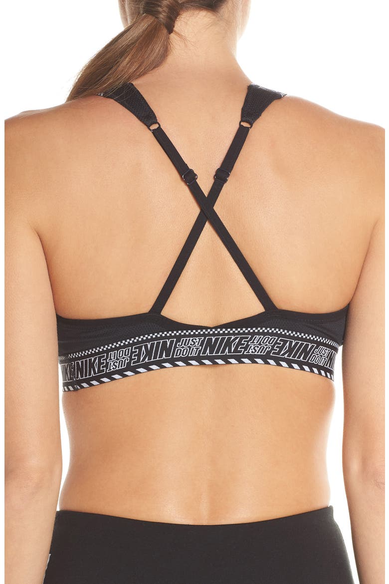 Indy Light Sports Bra, Alternate, color, BLACK/ BLACK/ WHITE