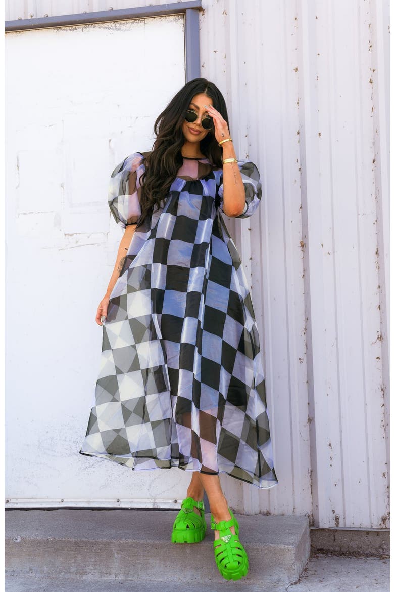 organza star dress Star Energy Plaid Organza Dress (Women)
