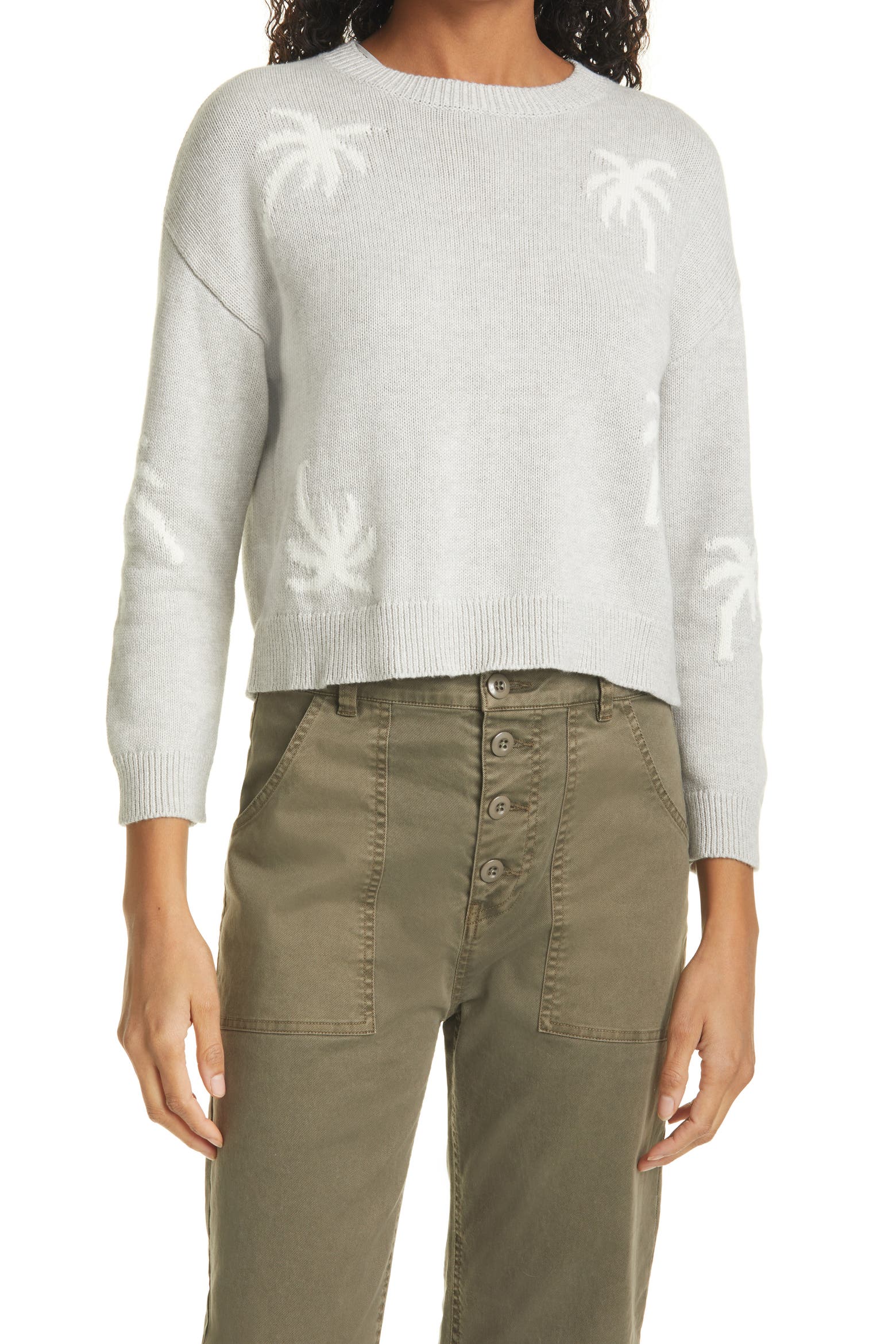 Tree On Rails Rails Perci Palm Trees Crewneck Sweater (Women) | Nordstrom