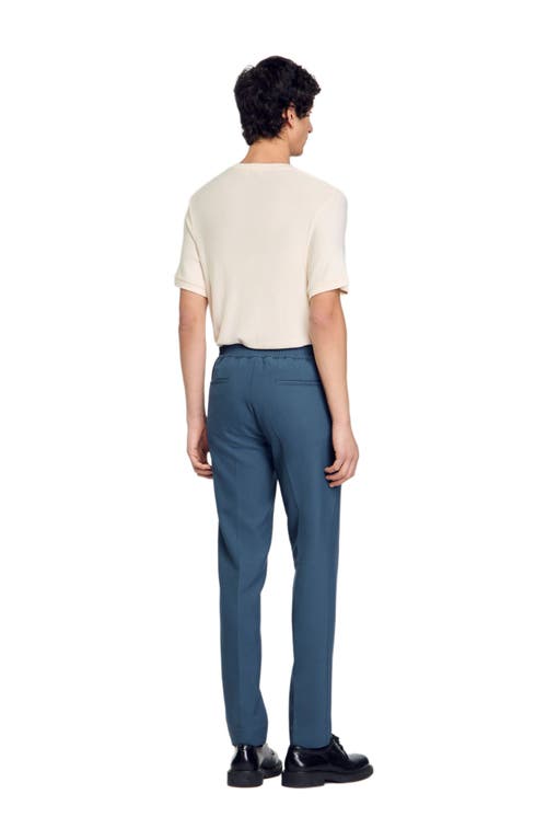 Sandro Jersey Trousers In Thunderstorm Blue