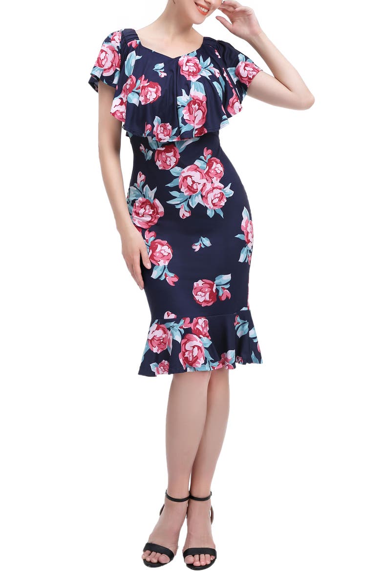 Lyra Off the Shoulder Maternity Nursing Mermaid Dress, Alternate, color, Multicolored