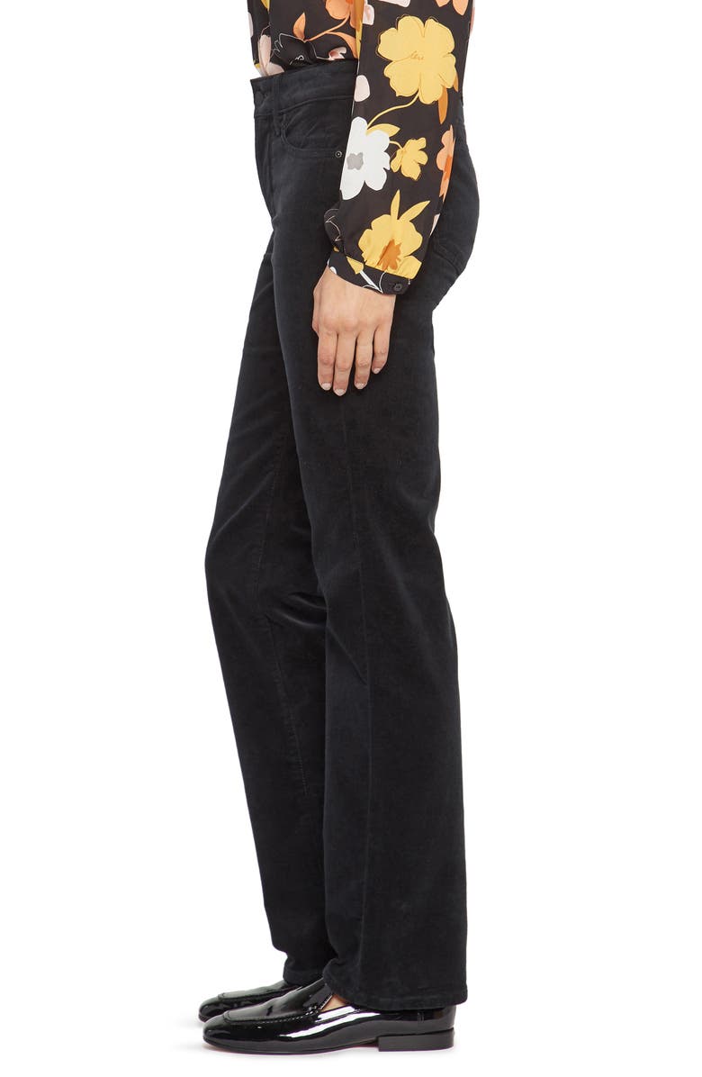 NYDJ Marilyn Corduroy Straight Leg Pants, Alternate, color, Black