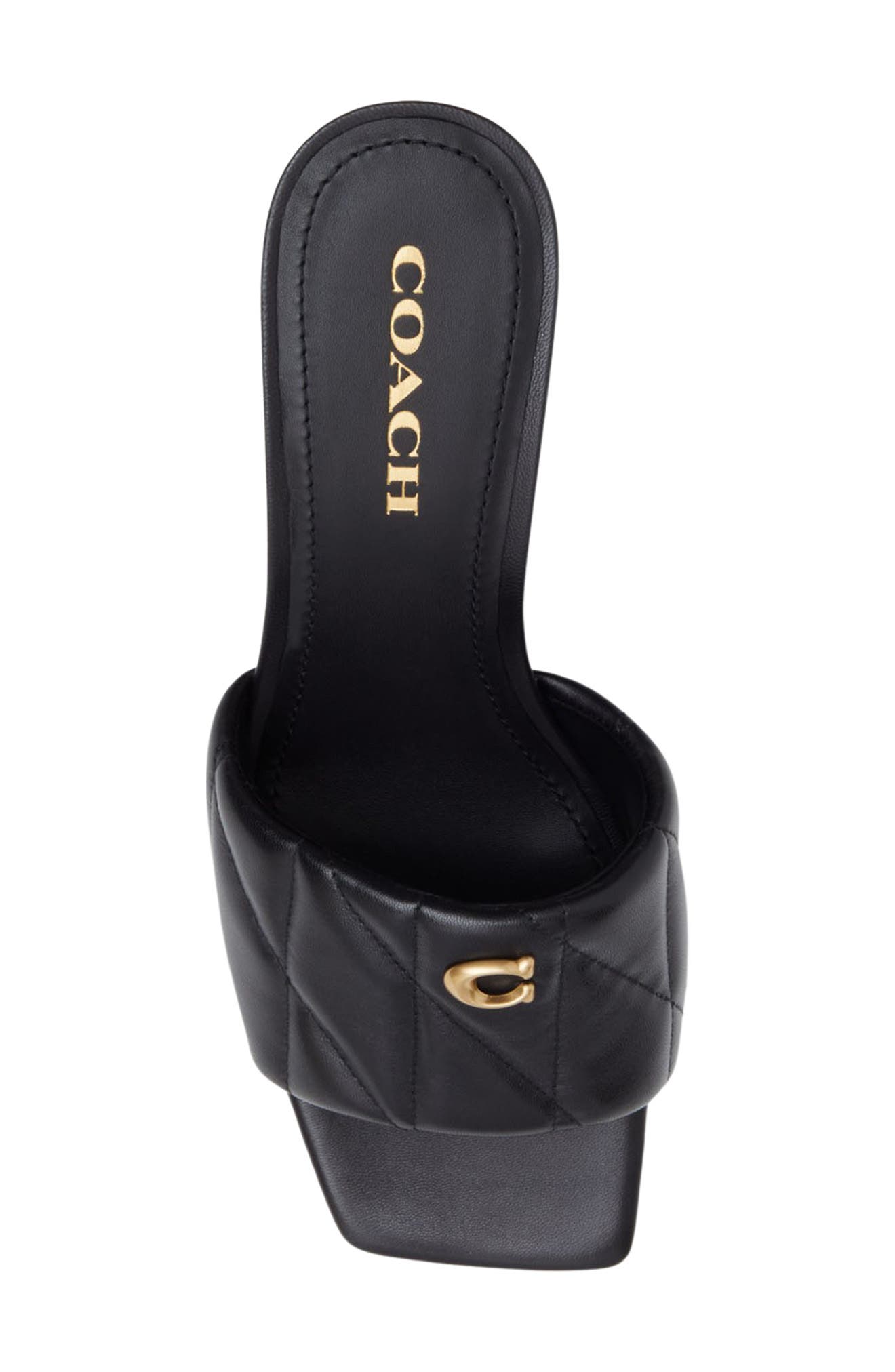 COACH Emma Quilted Wedge Slide Sandal, Alternate, color, 