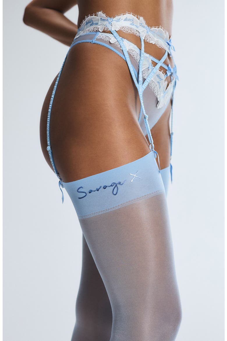 Savage X Back Seam Stockings, Alternate, color, ENDLESS BLUE