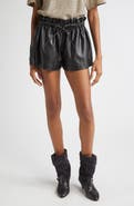 Isabel Marant Étoile Naline Paperbag Waist Faux Leather Shorts