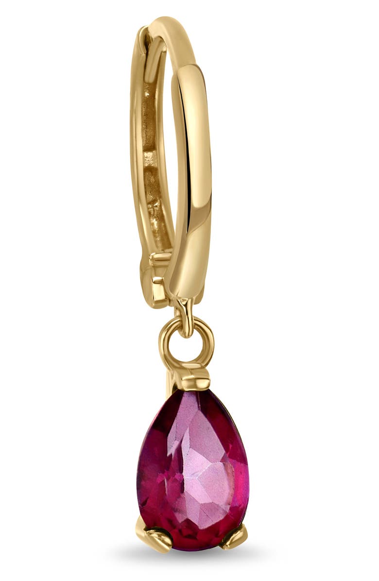 Bony Levy 14K Yellow Gold Pink Topaz Teardrop Huggie Hoop Earrings, Alternate, color, 14Ky