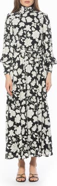 Alexia Admor Saliah Mockneck Blouson Sleeve Dress
