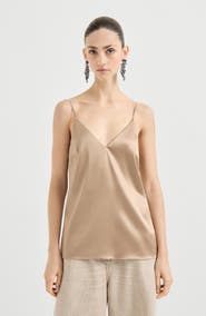 Brunello Cucinelli Stretch silk satin camisole