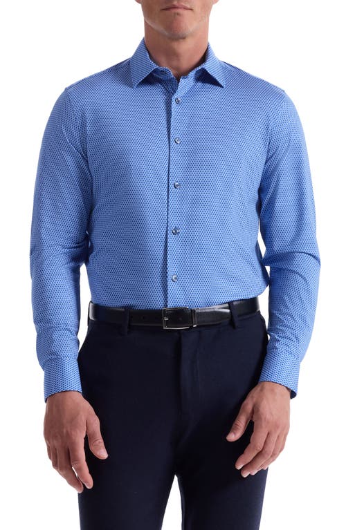 Bugatchi James Ooohcotton® Grid Button-up Shirt In Blue