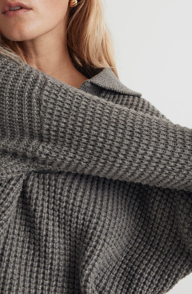 Madewell Waffle Knit Henley Sweater, Alternate, color, 