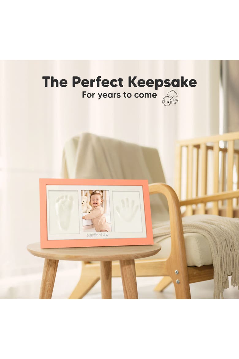 Baby Handprint & Footprint Keepsake Duo Frame, Alternate, color, Salmon