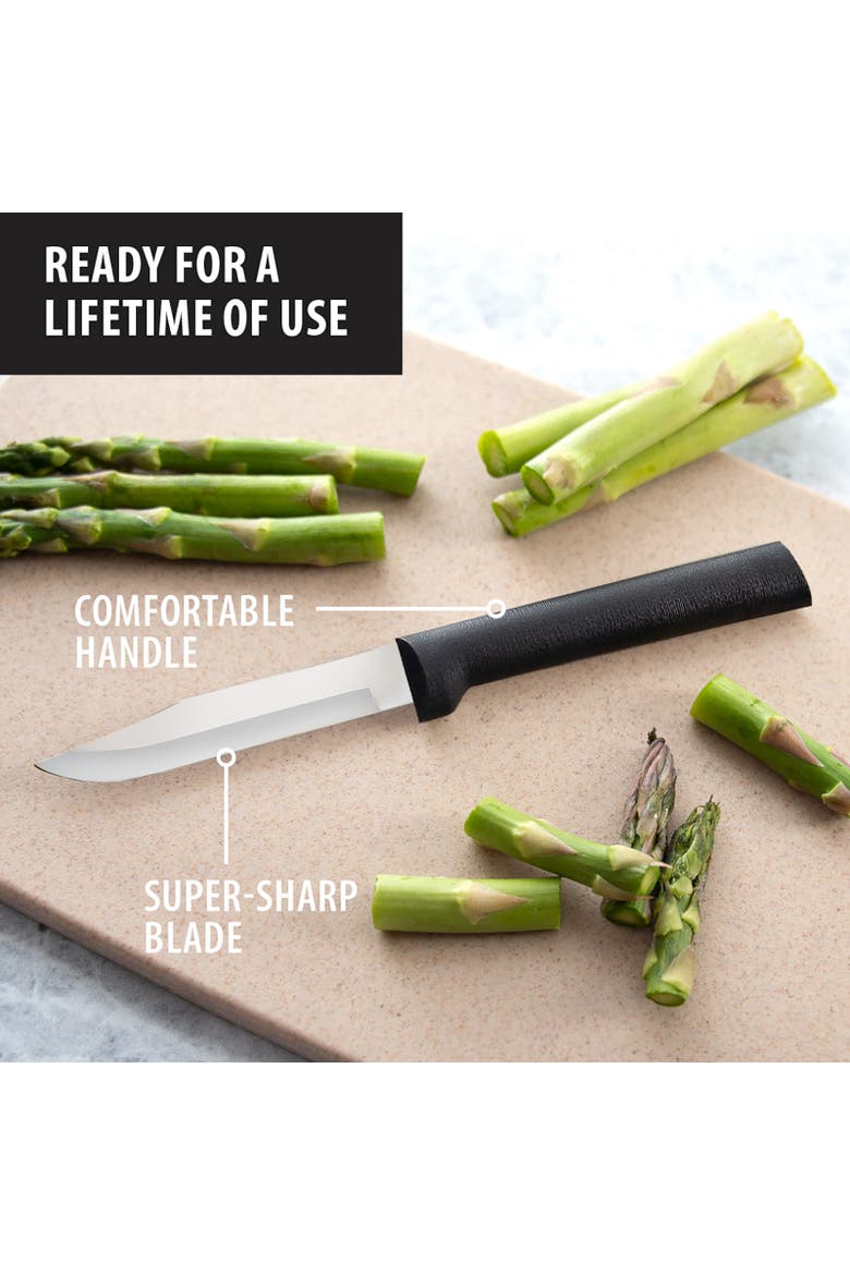 Cutlery 3.25-Inch Regular Paring Knife Set of 2 & Quick Edge Knife Sharpener, Alternate, color, Black