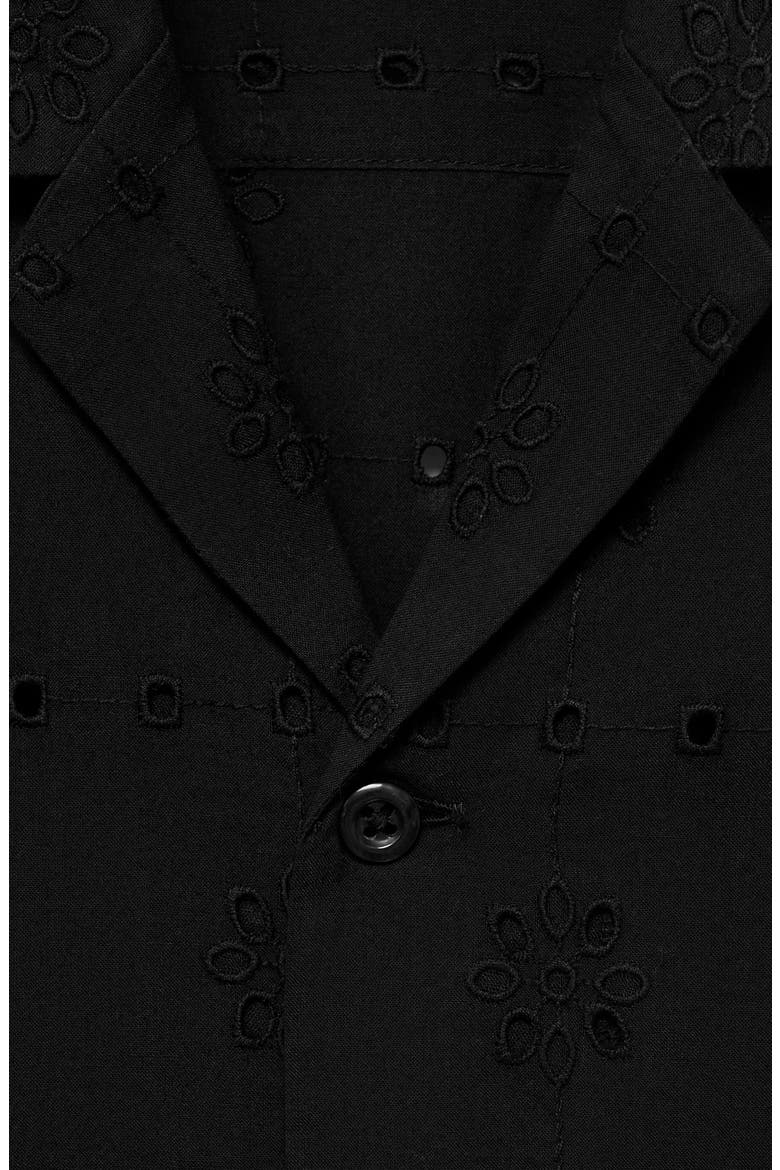 Cotton Broderie Anglaise Button-Up Shirt, Alternate, color, BLACK