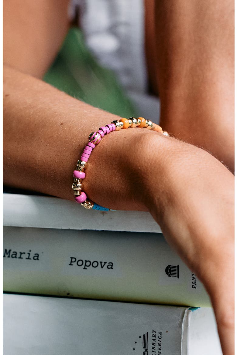 Cove Beaded Bracelet, Alternate, color, GOLD/ MULTI