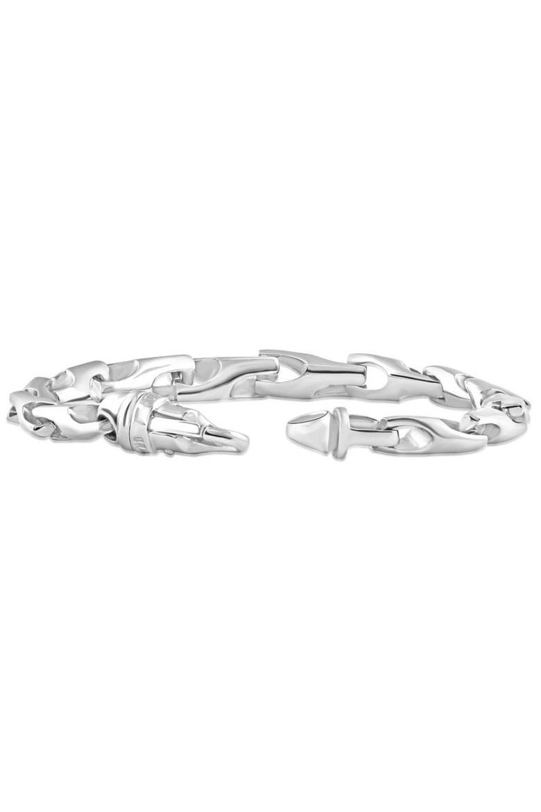 Men's Polished Steel Single Tone Clasp 5.5mm Flexible Link  8.5 " Bracelet, Alternate, color, Stainless Steel