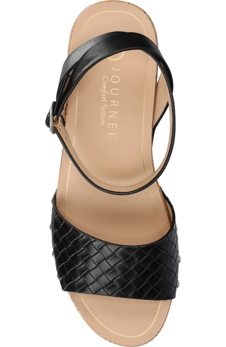 Journee Collection Vanessa Block Heel Platform Sandal, Alternate, color, Black Woven