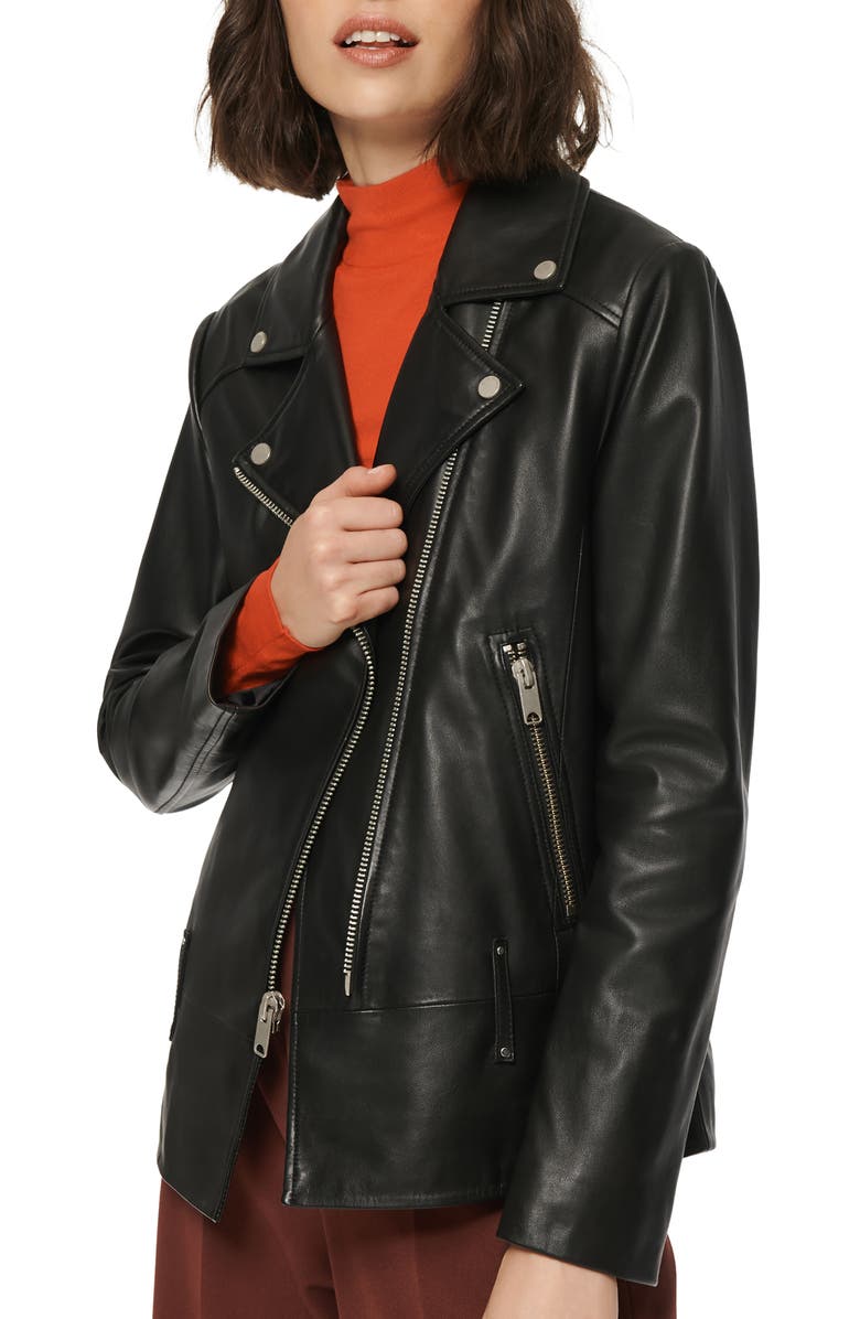 Marc New York Elongated Leather Moto Jacket, Alternate, color,