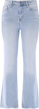 Bayeas Frayed High Waist Ankle Bootcut Jeans