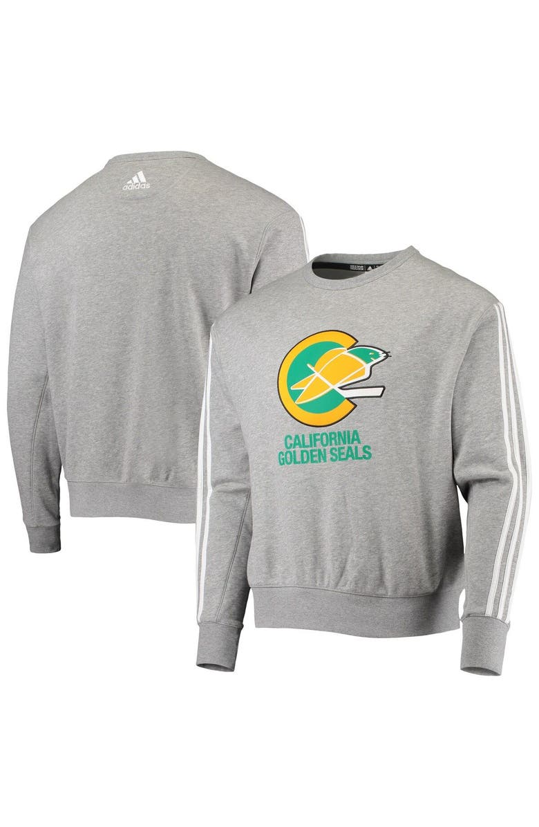 adidas Men's adidas Heathered Gray California Seals Team Classics Vintage Pullover Sweatshirt, Main, color, 