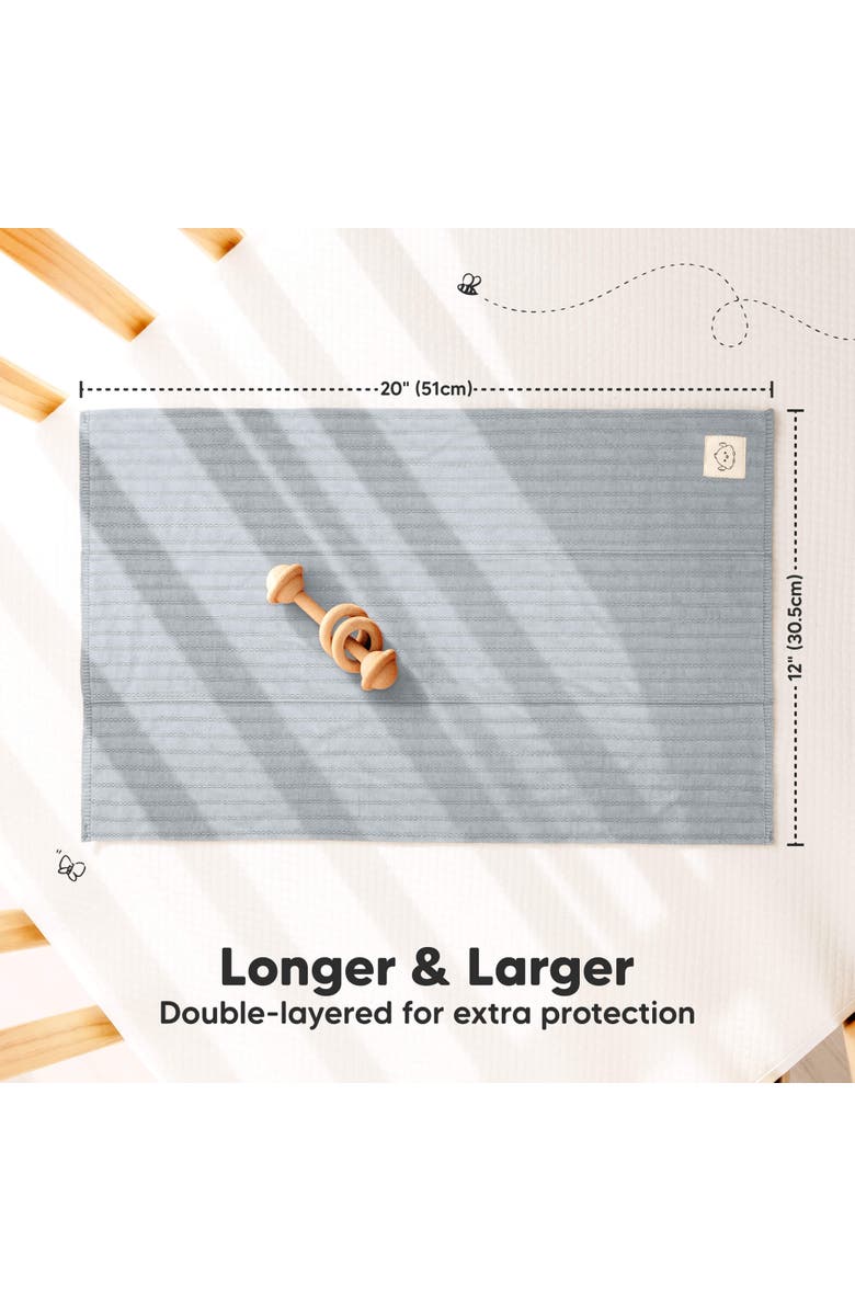 KeaBabies 6-Pack Shea (Stria) Burp Cloths, Alternate, color, Granite