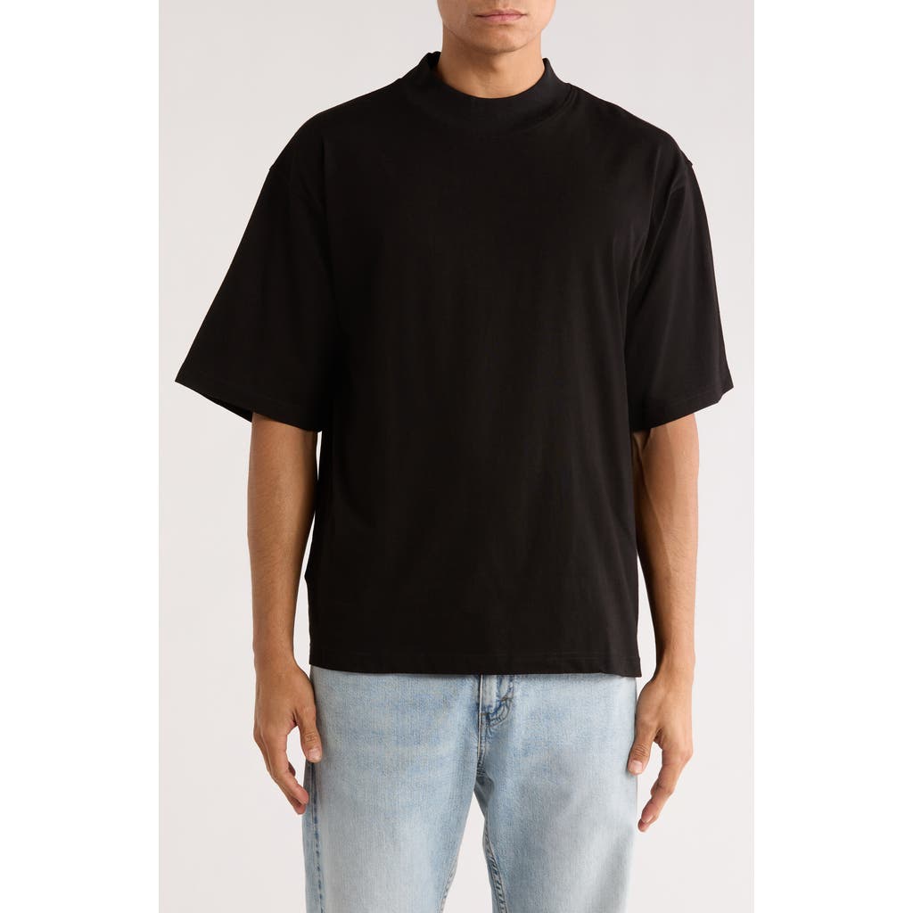 Asrv Mock Neck Oversized T-shirt In Black