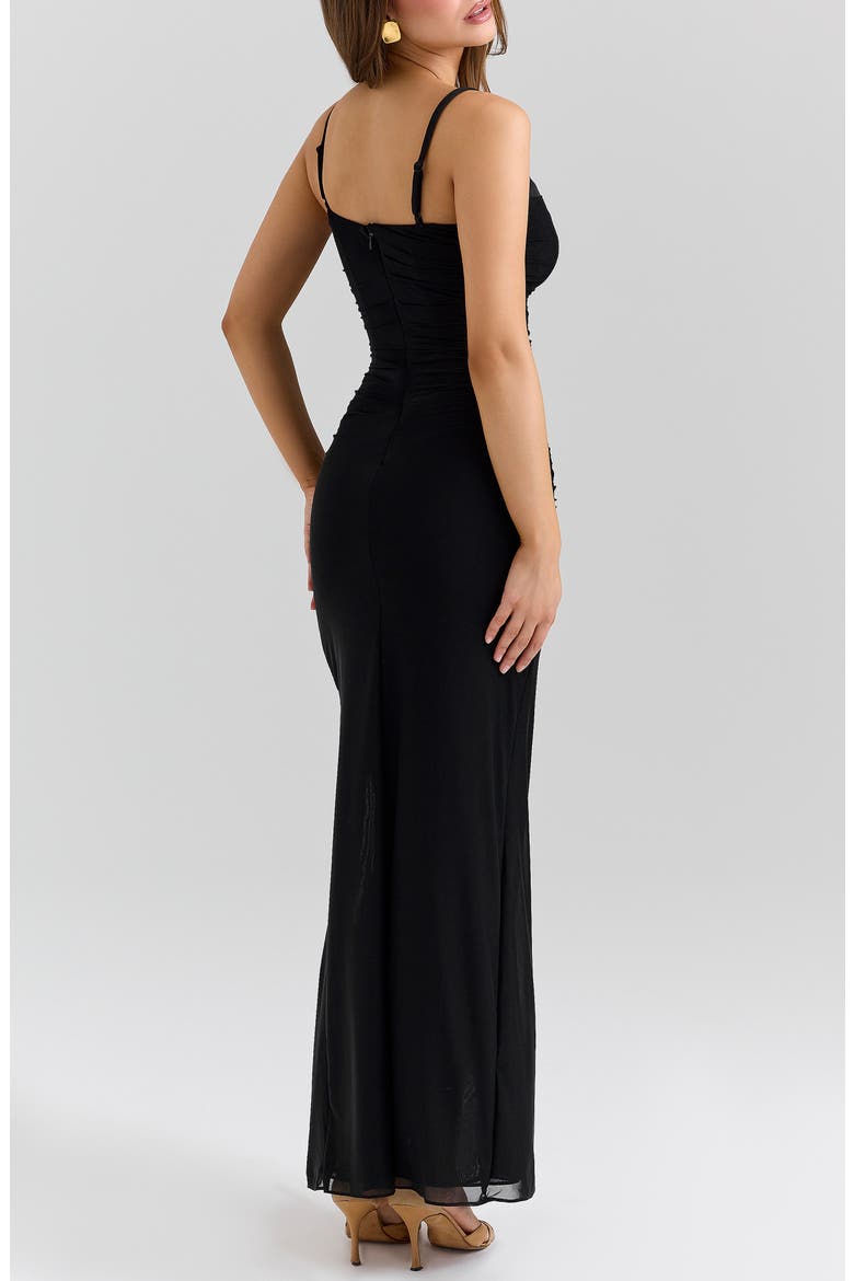 Lini Mesh Gown, Alternate, color, BLACK