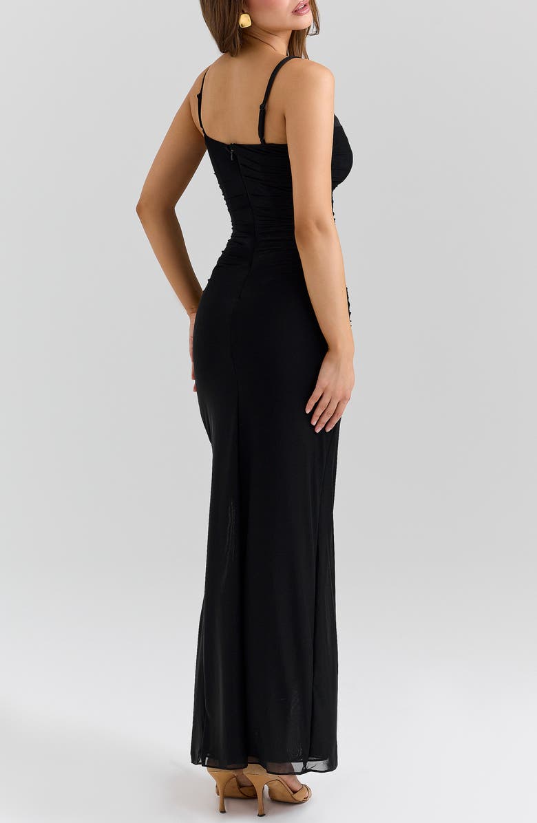 HOUSE OF CB Lini Mesh Gown, Alternate, color, Black