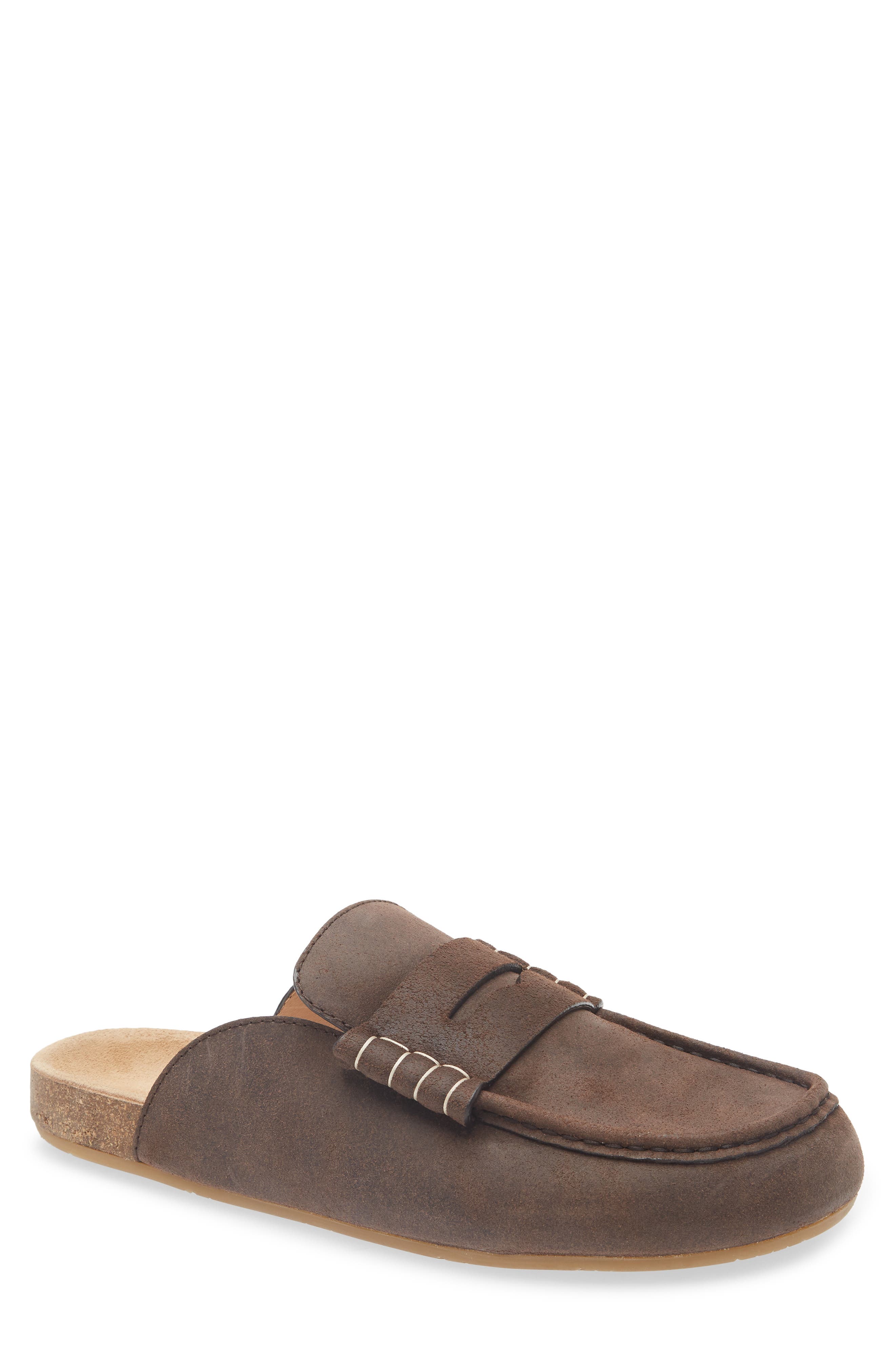 JW Anderson Stitch Penny Loafer Mule, Main, color, Deep Walnut 631