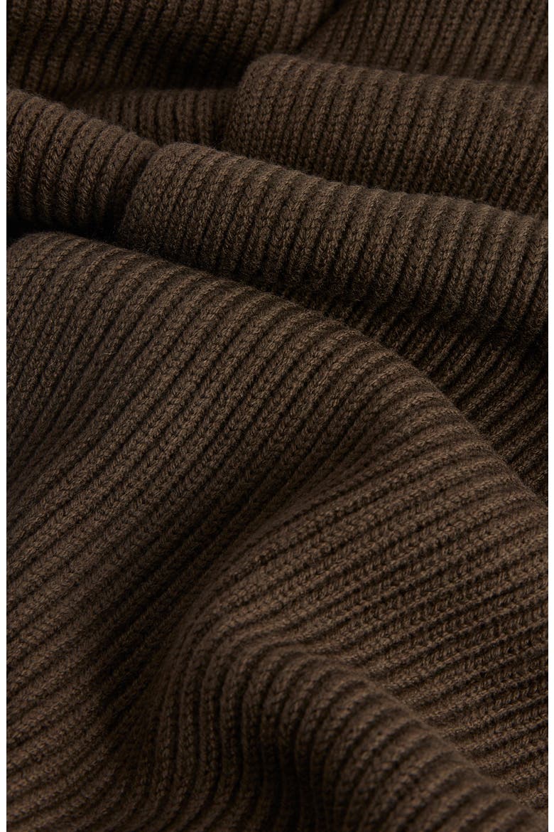 Rib Knit Merino Wool Scarf, Alternate, color, ARMY GREEN