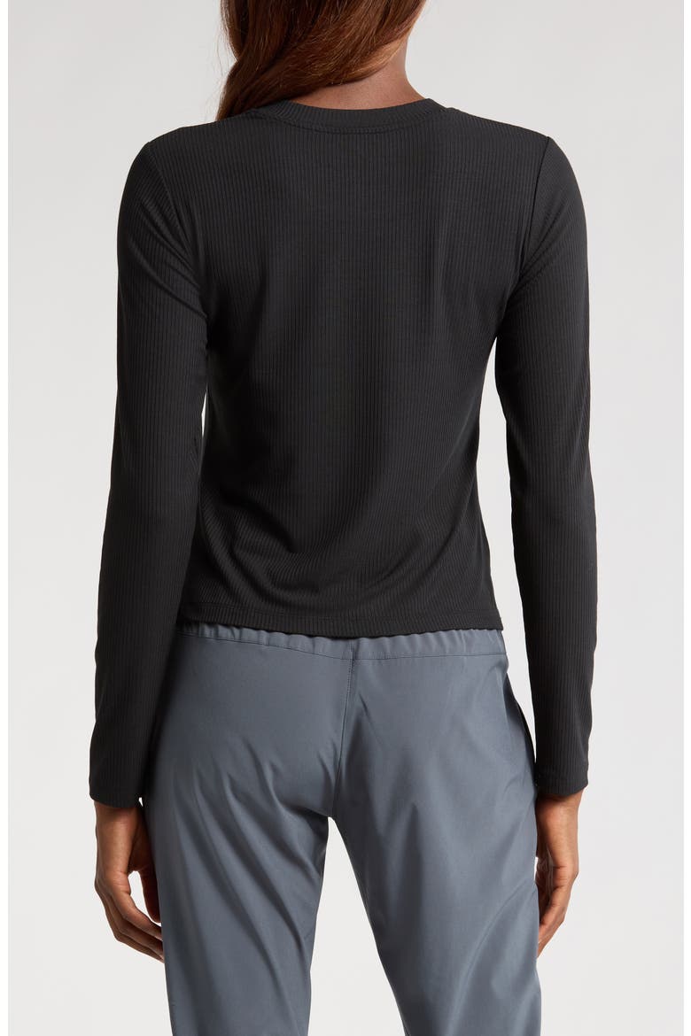 Long Sleeve Rib T-Shirt, Alternate, color, BLACK