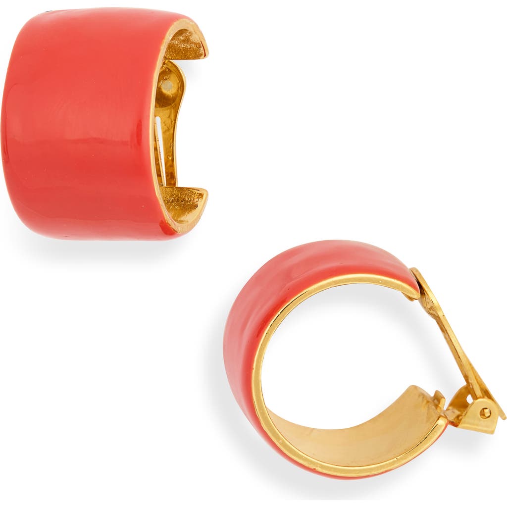 Kenneth Jay Lane Round Clip-on Earrings In Red