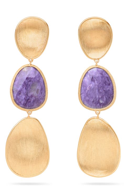 Lunaria Charoite Drop Earrings